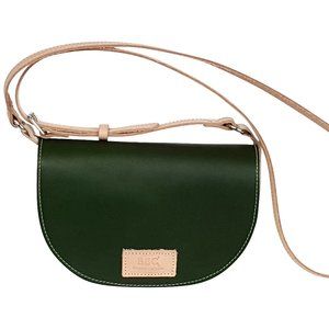 HALF MOON GENUINE LEATHER FLAP BAG